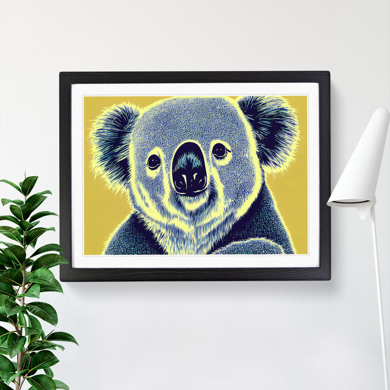 Luscious Koala Bear 1 Piece Single Picture Frame Wall Art, 34cm H x 46cm W, Black