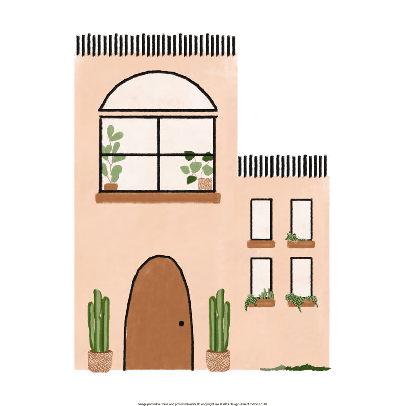 Desert House With Lots Of Plants - Wrapped Canvas Print, 91cm H x 61cm W x 3.8cm D