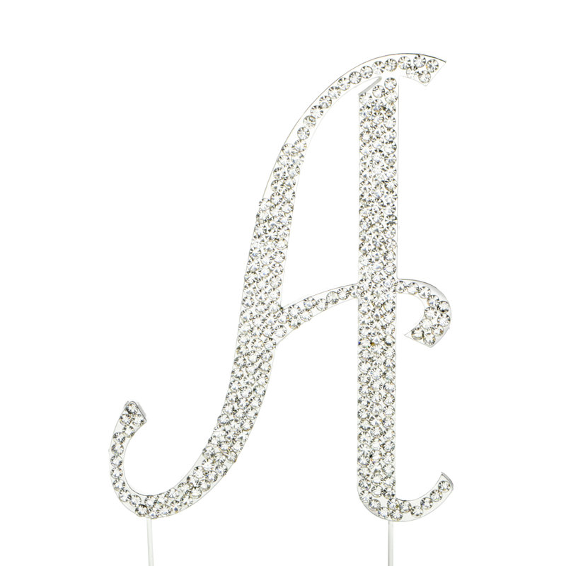 Surmatelas à gâteau "a" rhinestone, Argent