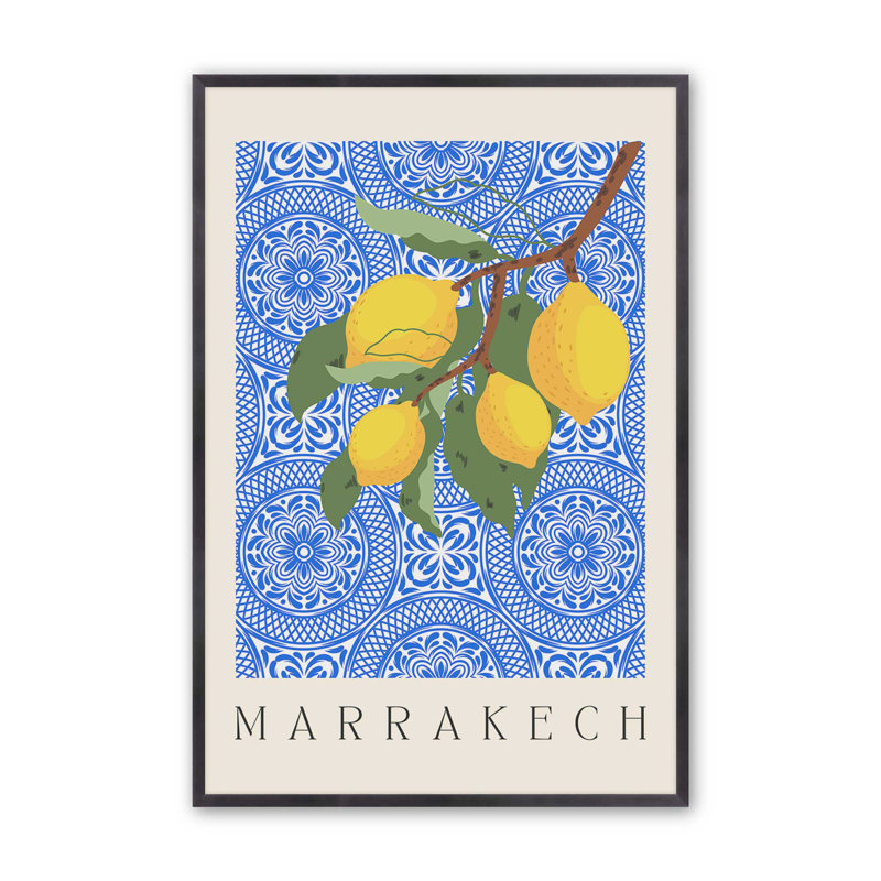 Imprimé marocain au charme de citron, Zinc patiné, H 21,25 po x l 17,25 po