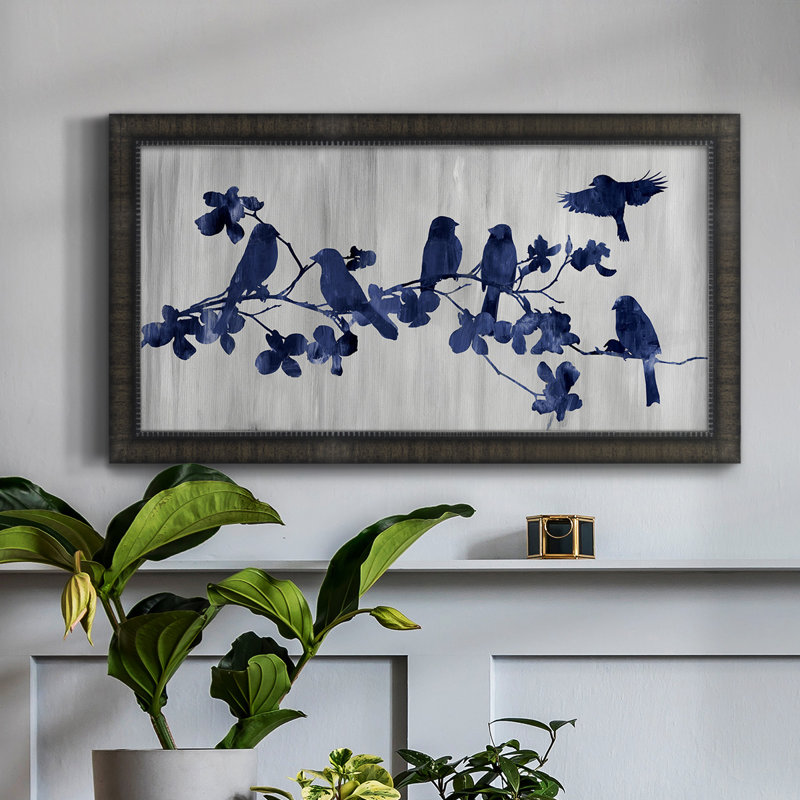 Toile encadrée de qualité supérieure Indigo Hangout - prête à être accrochée, Noir, H 25 po x l 45 po x P 1 po