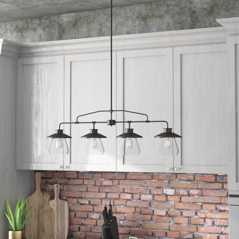Luminaire suspendu linéaire à 4 lumières pour îlot de cuisine Benee