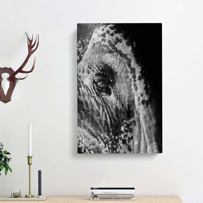 Watchful Elephant - Wrapped Canvas, 50cm H x 35cm W x 3cm D