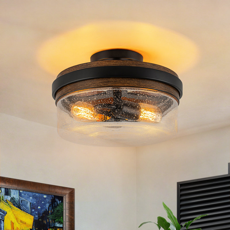 Plafonnier semi-encastré 2 lumières Modern Farmhouse
