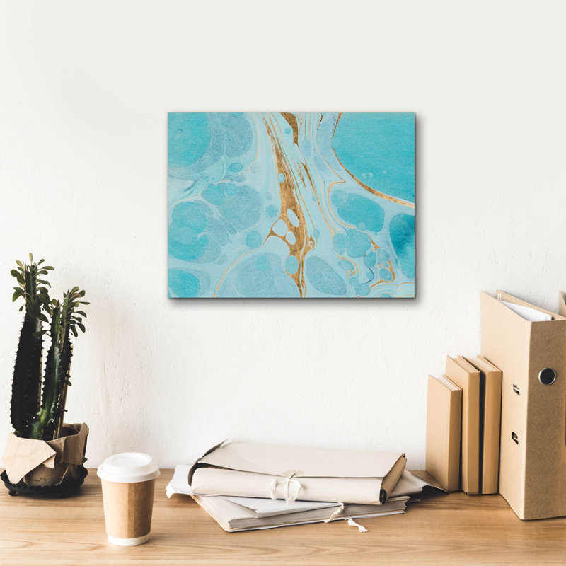  «Turquoise Stream 2» par Annie Warren, art mural sur toile, 16 po x 12 po