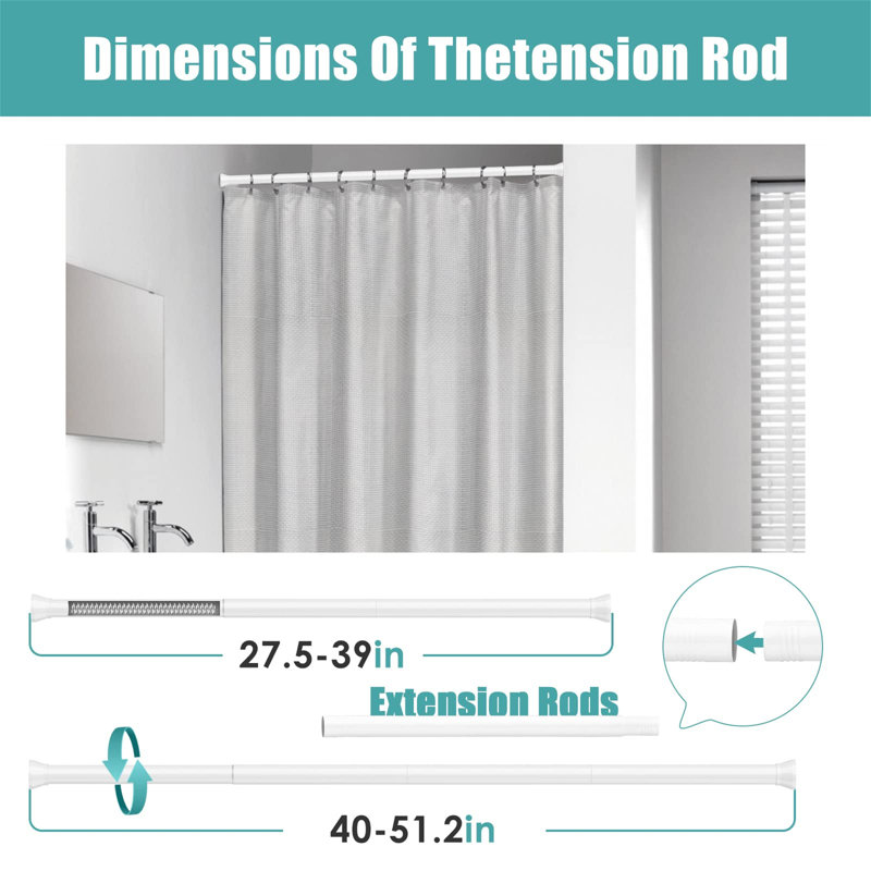 Adjustable 70cm to 130cm Single Curtain Pole, Natural