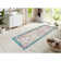 Machine Woven Beige/Teal Rug