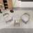 Modern 2-Piece Accent Chair Set With Coffee Table – Warm  PP & Steel Frame Sofa Set-1335373674