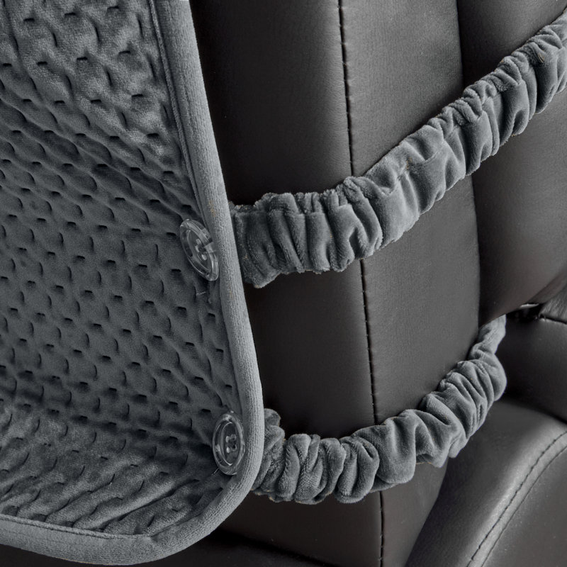 Housse pour fauteuil inclinable à coussins carrés/rectangulaires, Velours gris, H 96 po x l 34 po x P 20 po