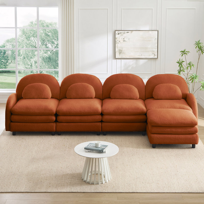 Canapé Teddy, L 98,2 po, Orange moelleux