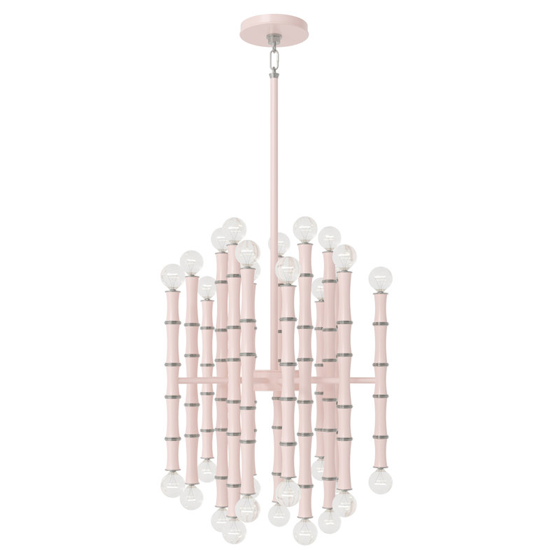 Kane 30 - Light Chandelier, Rose Water/Silver