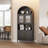 Metal Display Cabinet With Glass Doors And Adjustable Shelves, Modern Freestanding Arched Cabinet, Antique Cabinets, Porcelain Cabinets, Bookshelves,assembly Required-2143739971