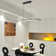 1- Light Modern LED Chandelier Matte Black Dimmable Linear Pendant Light with Remote