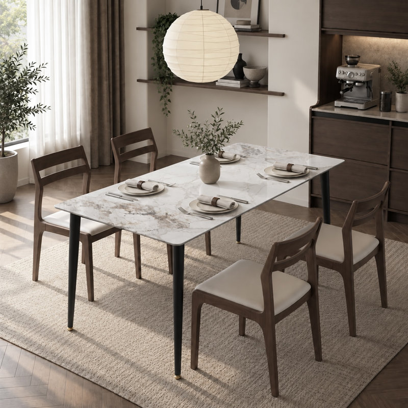 Table de salle à manger Annagh, H 30 po x L 47,2 po x l 27,5 po, Jade brillant