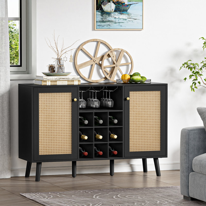 Armoire à vin avec porte-bouteilles 47,2 po, Blanc
