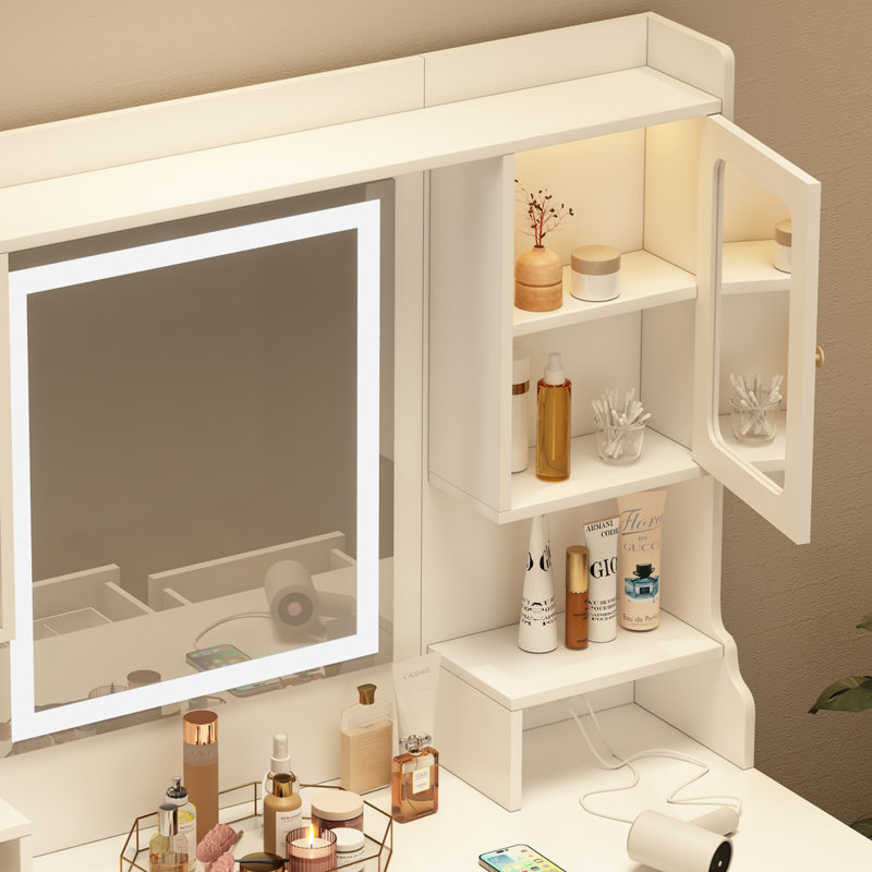 Vanity Desk with  Lighted Mirror