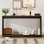 Console de 70,1 pouces à courbe étroite, canapé de rangement en bois avec plateau de table épais et résistant à l'usure, table de couloir d'entrée moderne pour le bureau du salon