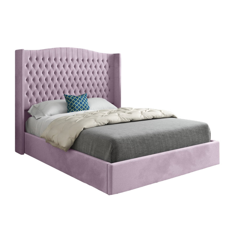 Aldermary Upholstered Bed, Pink, Double (4'6)