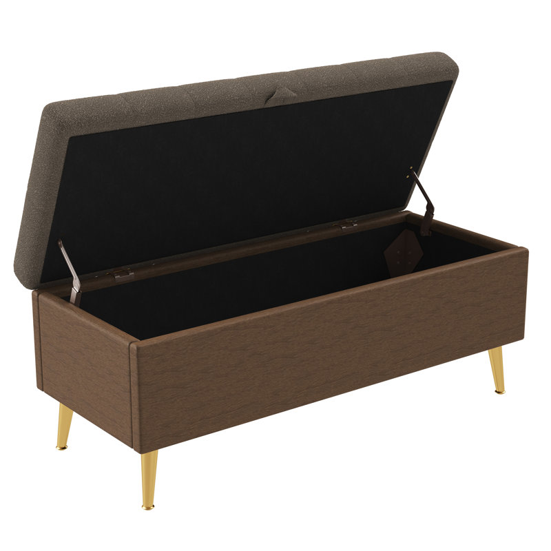 Banc de rangement avec repose-pieds Coffee, Coffee