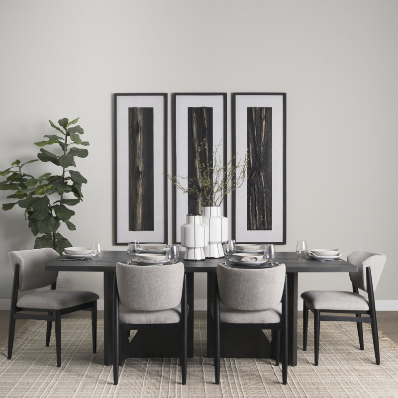 Gillespie 84" Geometric Cutout Base Dining Table, Black
