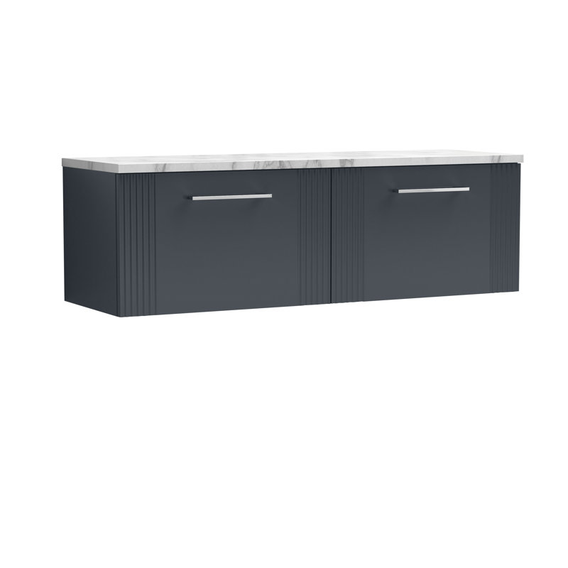 Deco 293.55cm Double Bathroom Vanity Base Only, Soft Black