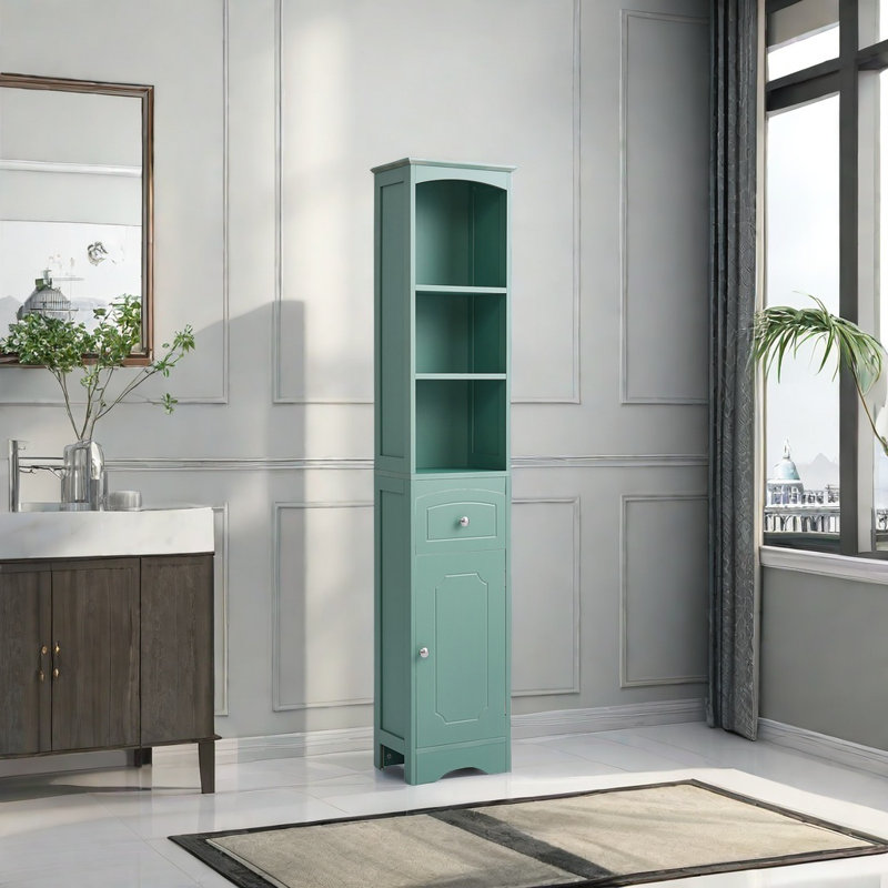 Grande armoire de rangement autoportante avec tiroir et tablette réglable