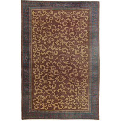 Tapis vintage en laine rouille beige / gris / brun fait à la main de style Art déco rétro Mid-Century 20 pi 9 po x 14 pi