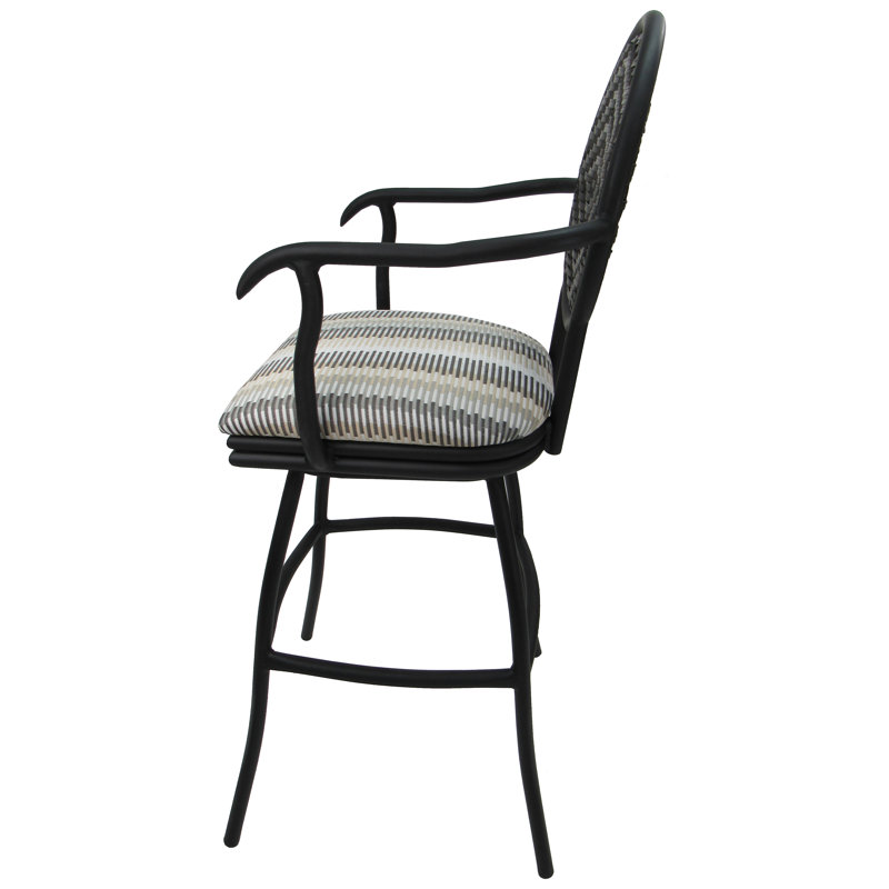 Tabouret pivotant et très grand Merriwood, Bande ensoleillée lin, Tabouret de bar (siège d'une hauteur de 30 po)