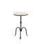 Table d'appoint en marbre de 29,5 cm de large avec support en métal noir, pieds de 51 cm de hauteur, idéale pour le salon.
