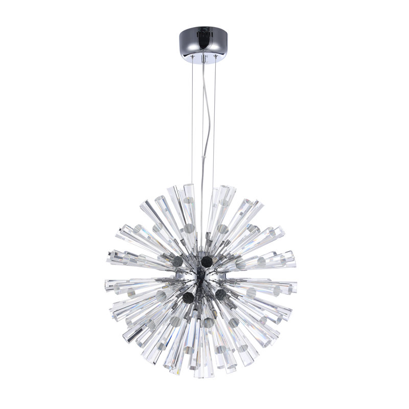 Modern 12 Light Glass Sputnik Sphere Chandelier