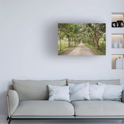 Wrapped Canvas Wall Art - Mary Lou Johnson 'Country Roads, Take Me Home' Wall Art for Living Room, Bedroom, or Office Décor  - 16x24