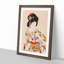 Woman in a Floral Dress by Toyohara Chikanobu - Picture Frame Painting Print on MDF-55641509-55641507