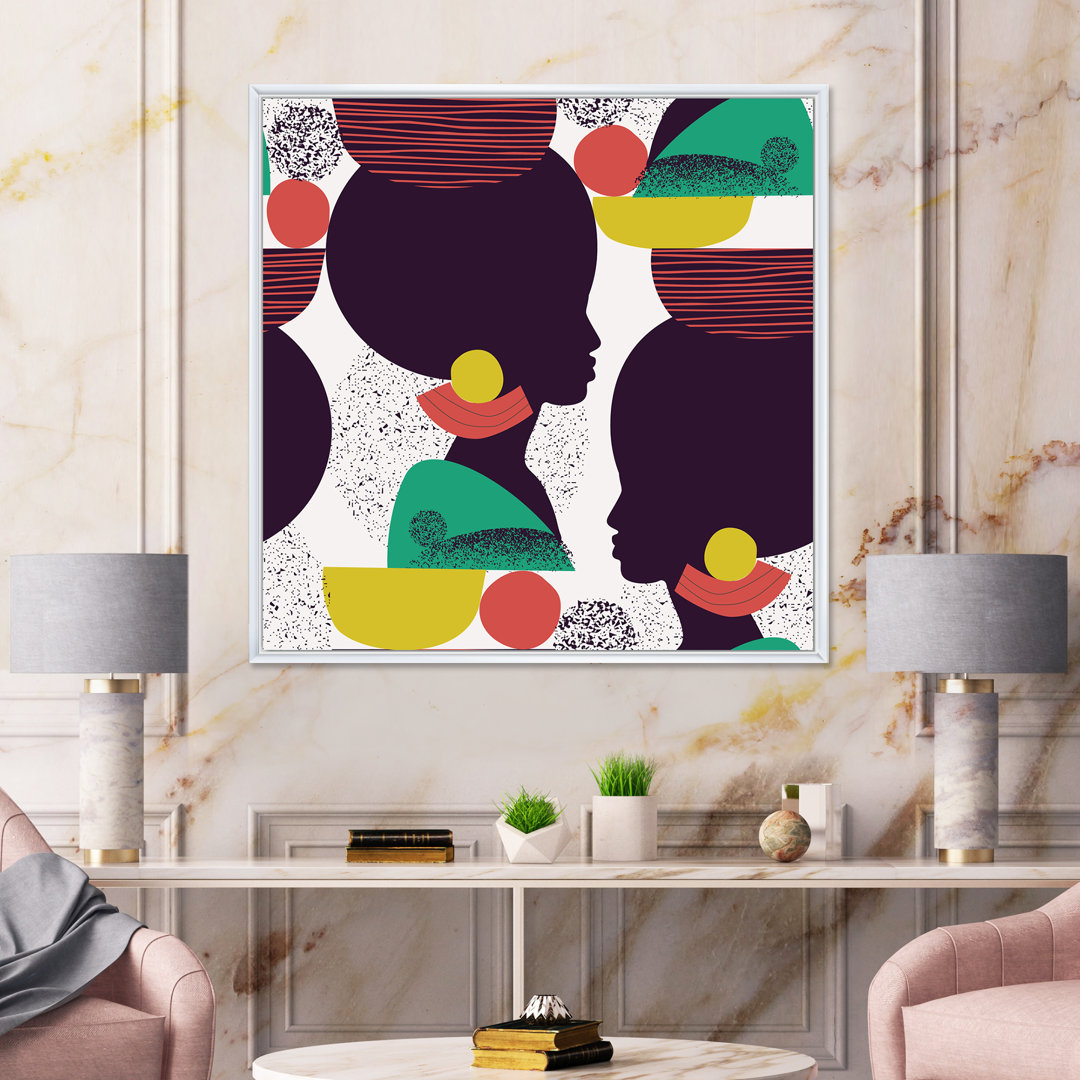 Ethnic Geometric Silhouette of African American III - Photograph Print on Canvas East Urban Home Frame 