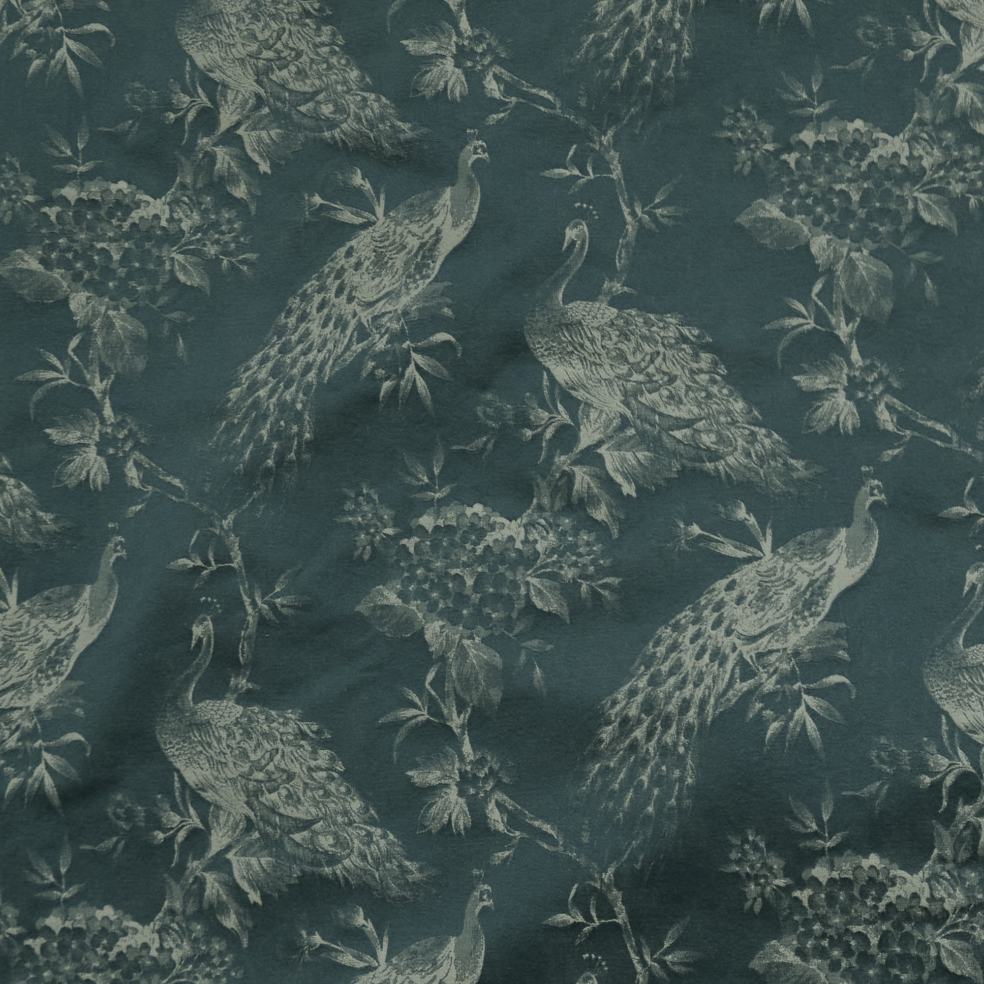 120" Inverted Pleat Blackout Lining Jacquard Morris Sapphire, Rod Pocket, 50" W x 84" L, Single