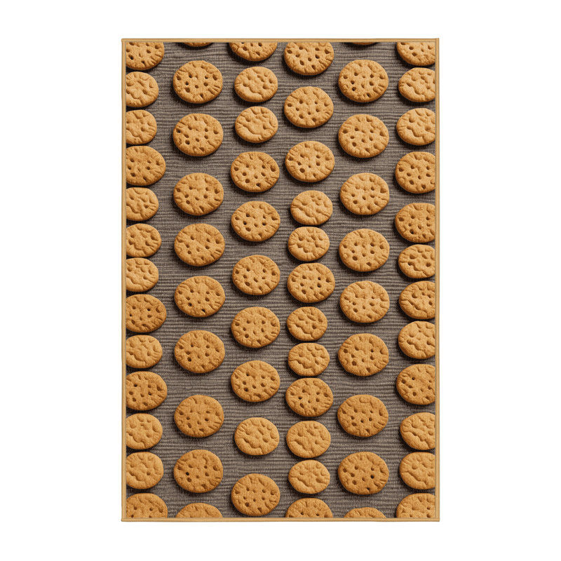  Washable Digestive biscuits Desserts Area Rug, Rectangulaire 2 pi x 3 pi