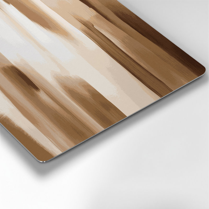Art mural abstrait en métal beige 89, H 11 po x l 14 po