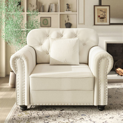 Annalease 41.3" Upholstered Chesterfield Accent Chair