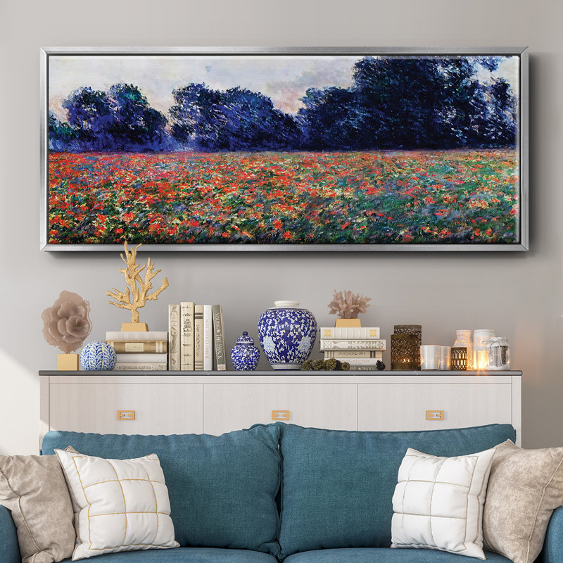 Coquelicots à Giverny, 1887 - Toile encadrée, H 24 po x l 60 po