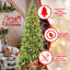 Arbre de Noël mince 6 pi avec 300 lumières DEL blanc chaud - 850 pointes en PE + PVC, conception à charnières peu encombrante, installation facile, support en métal robuste - arbre à crayons réaliste pour les petits espaces-133780490