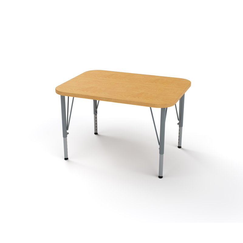 Table de bureau d'école en stratifié Versa avec pieds réglables en hauteur, Érable, H 30 po x l 27 po x P 20 po, Érable
