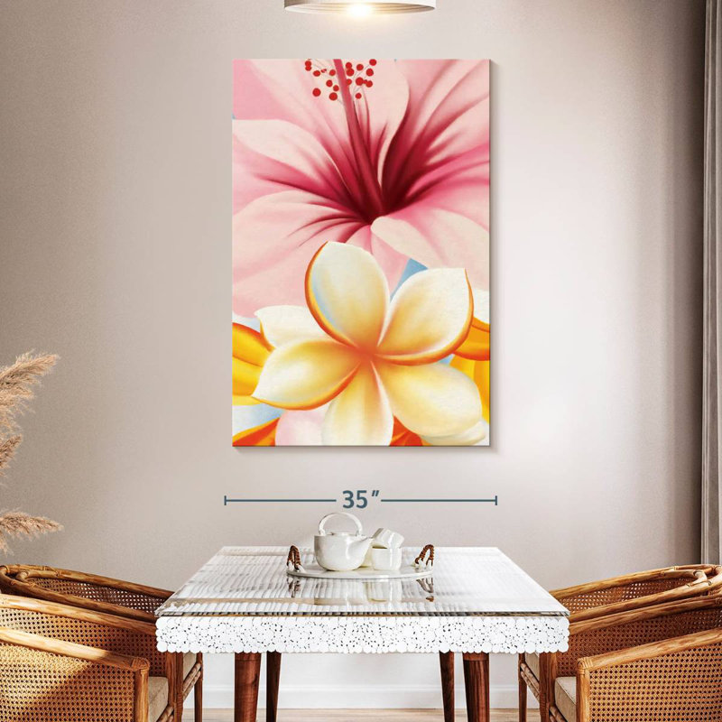 Hibiscus et fleurs de plumeria Harnek, H 51 po x l 34 po