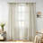 Farmhouse Striped Linen Blend Textured Light Filtering Semi Sheer Rod Pocket Back Tab Curtains-1302807067-1302807071