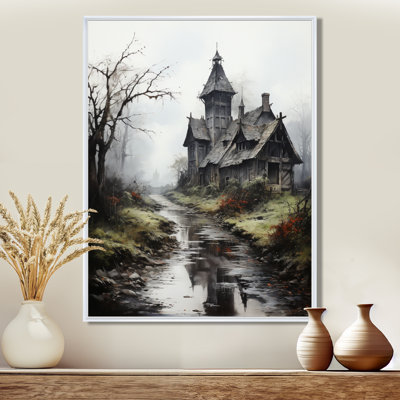 Maison hantée dans un paysage mystique