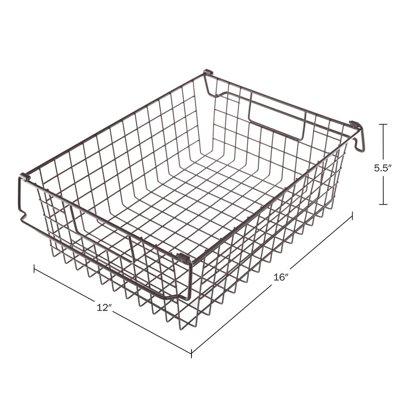 3 Storage Bins - Basket Set for Storage - Small, Medium, and Large Organizers, Brown