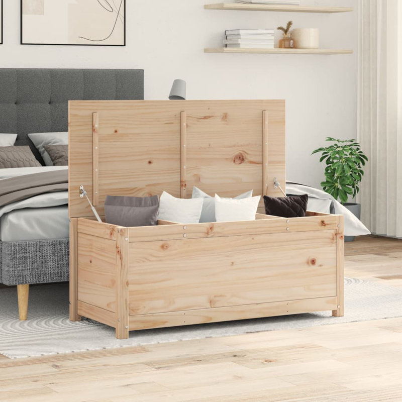 Amitabh Storage Box 110x50x45.5 cm Solid Wood Pine, Brown