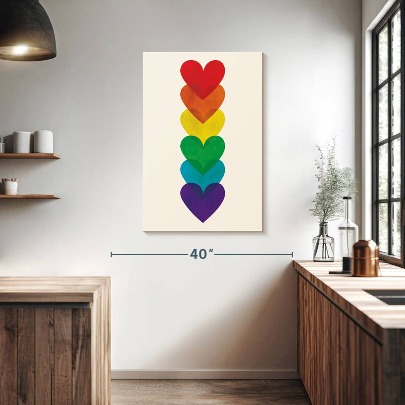 Khyia Rainbow Hearts Stack, 39" H x 26" W