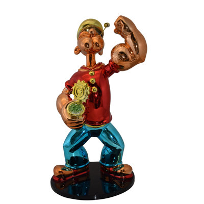 Statue Popeye emblématique en résine rouge, taille: 11 po x 6 po x H 17 po