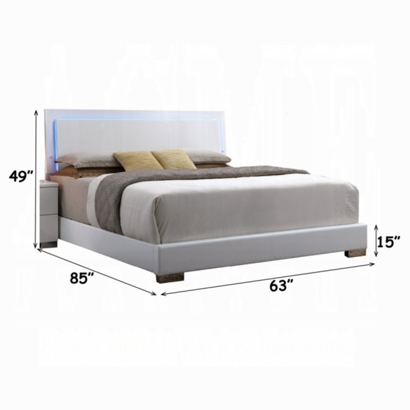 Lit standard en cuir Lorimar, Grand