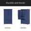 Grande armoire de rangement autoportante en bois avec 8 portes, 3 tablettes réglables, 7 tiroirs et 8 supports à vin-1354362979