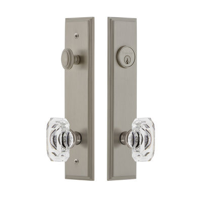Carré Complete Tall Plate Entry Knob Set with Deadbolt